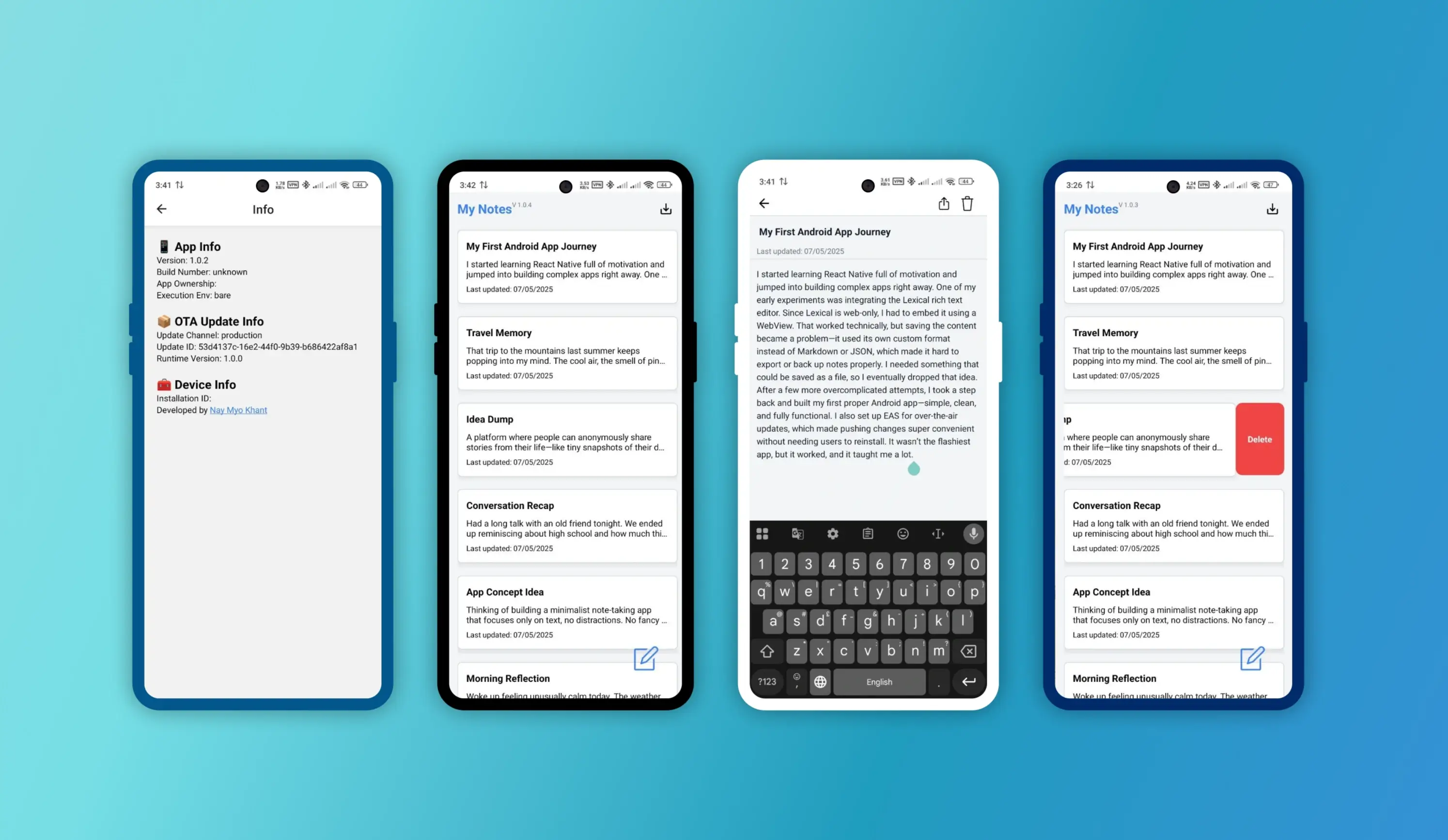 Note App preview